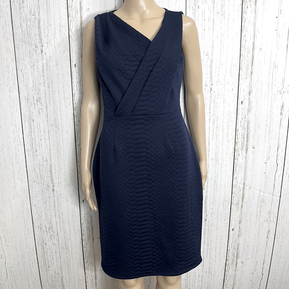 NWT ASOS MATERNITY Navy Quilted Sheath Dress Sleeveless Faux Wrap Size 6